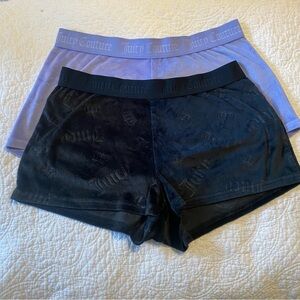 ✨Velvet Juicy Couture Black and Lavender Sleep Shorts✨